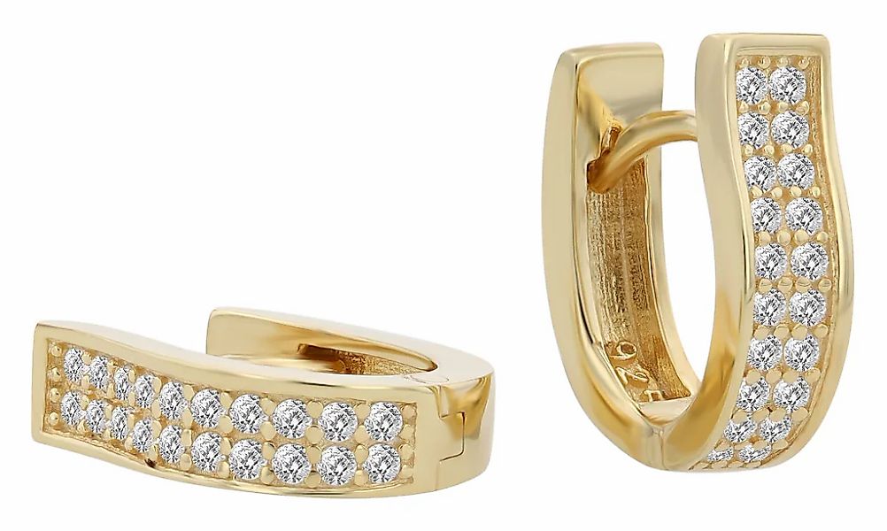 Adelia´s Klappcreolen "Damen Ohrringe – Klappcreole aus 925 Silber mit Zirk günstig online kaufen