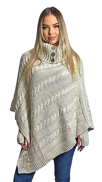 Mississhop Strickponcho Poncho Strick Sweatshirt Pullover günstig online kaufen