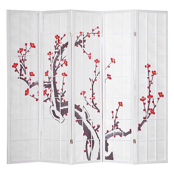 Homestyle4u 5-tlg. Paravent in Weiß 220x179 cm 278 günstig online kaufen