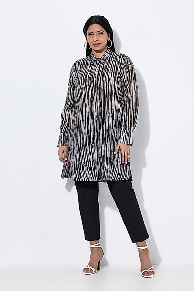 Ulla Popken Longbluse Longbluse Struktur Hemdkragen günstig online kaufen