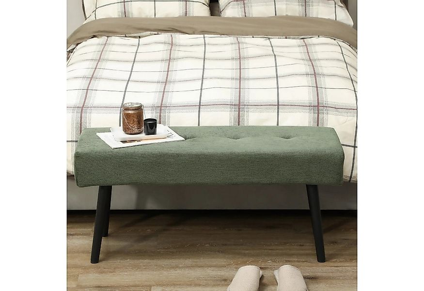 BlingBin Polsterbank Sitzbank mit Cordbezug, getuftete Bettbank mit Metallb günstig online kaufen