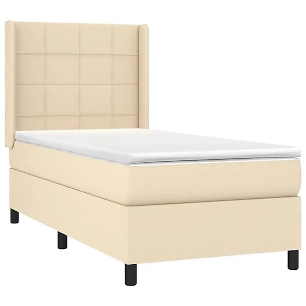 vidaXL Boxspringbett mit Matratze Creme 80x200 cm Stoff 3131390 günstig online kaufen