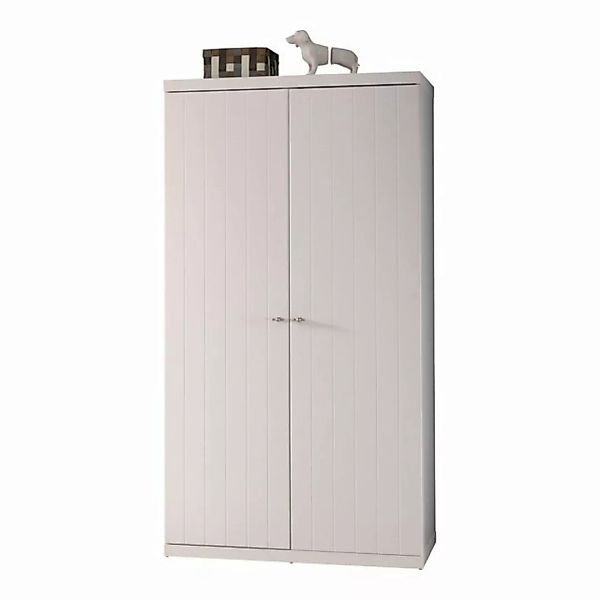 möbelando Kleiderschrank ROBIN aus MDF in Weiß mit 2 Türen. Abmessungen (Bx günstig online kaufen