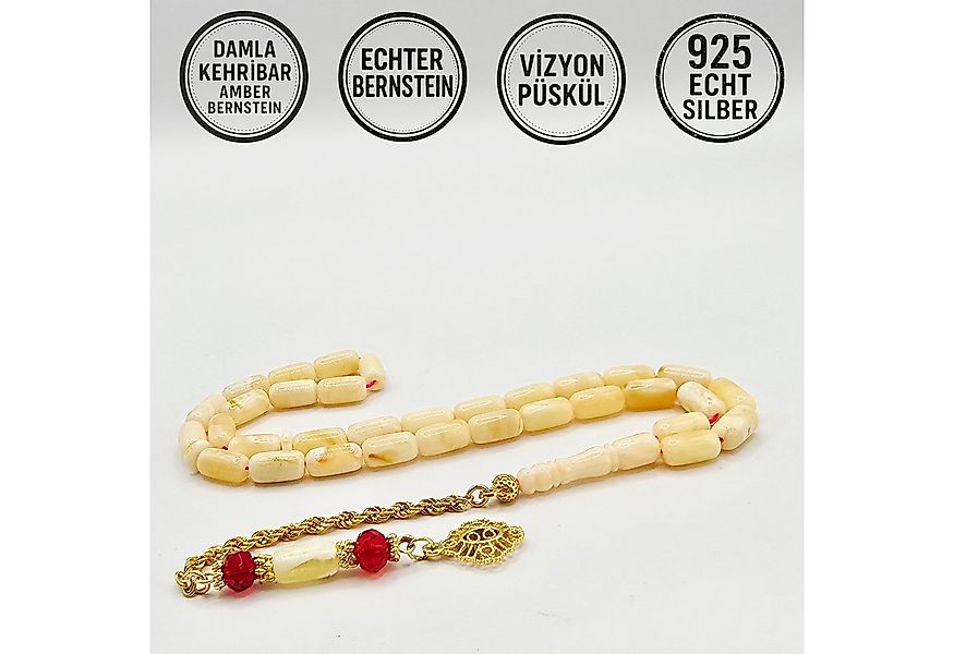 M-Punkt24 Kettenanhänger Tesbih Damla Kehribar Bernstein 9 Gr Rosary Prayer günstig online kaufen