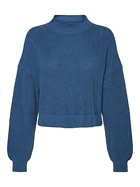 NOISY MAY Cropped Strickpullover Damen Blau günstig online kaufen