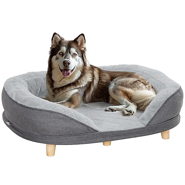 PawHut Tierbett Waschbarer Bezug, mit Rückenlehne günstig online kaufen