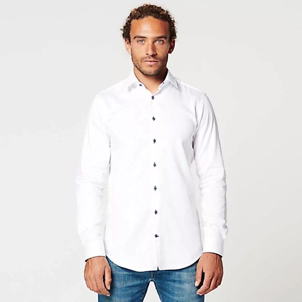 Nachhaltige Langarm Herren Hemd Circular White Contrast günstig online kaufen