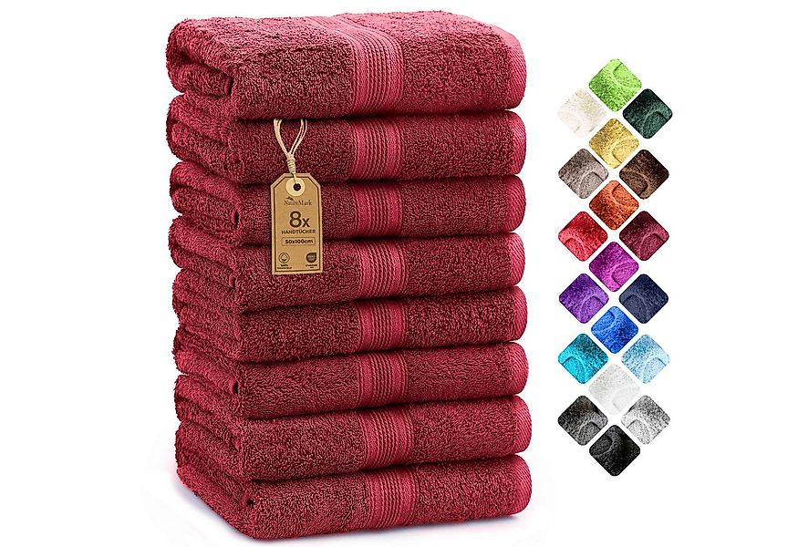 NatureMark Handtücher 8er-Set Frottier Handtücher 50x100cm, 100% Baumwolle günstig online kaufen