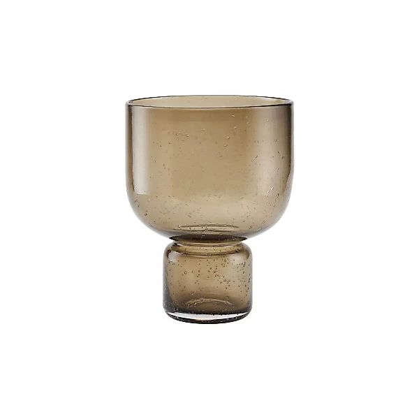 Vase Farida aus Glas in transparentem Braun mit Sockel günstig online kaufen