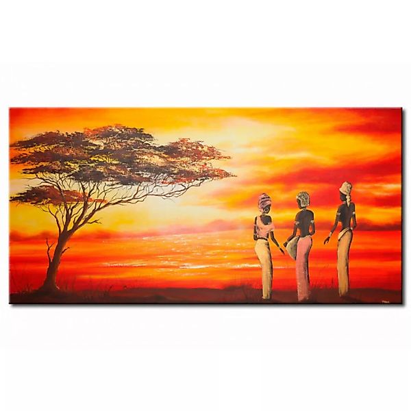 Bild auf Leinwand Afrikanerinen und ein einsamer Baum  XXL günstig online kaufen