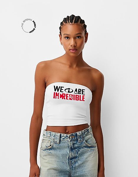 Bershka Bandeau-Top The Incredibles Damen 10-12 Weiss günstig online kaufen