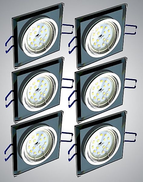 TRANGO LED Einbauleuchte, 3 Stufen dimmbar, 6er Set 6736S-06MOSD *BLACK CRY günstig online kaufen