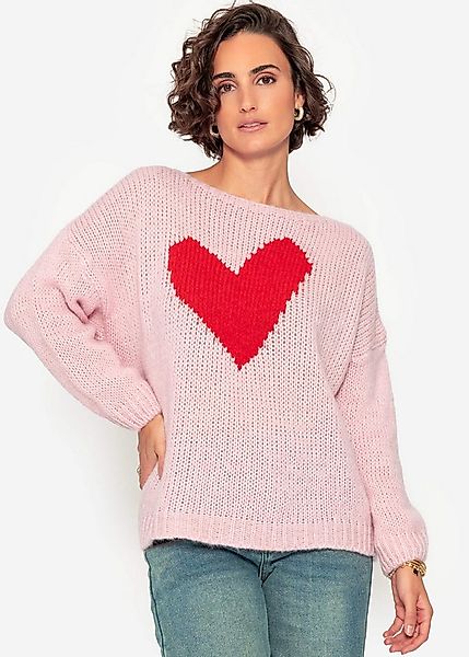 SASSYCLASSY Strickpullover Strickpullover Damen mit Herz-Details Oversize-P günstig online kaufen