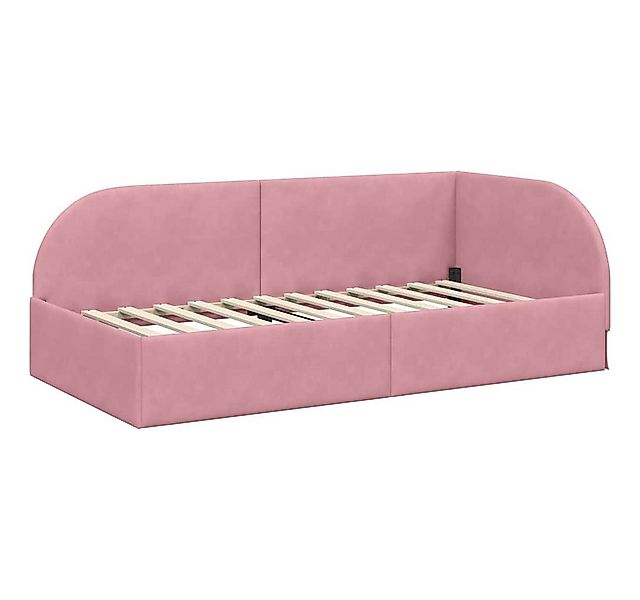 vidaXL Bett Eckbettgestell mit Kopfteil Rosa 80 cm x 200 cm Stoff (1-tlg) günstig online kaufen