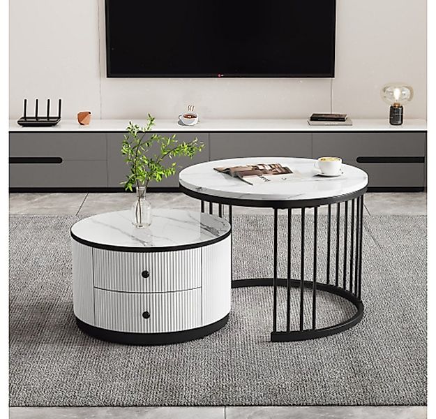 XDeer Couchtisch Elegantes 2-teiliges Couchtisch-Set in Nestform,runde Tisc günstig online kaufen