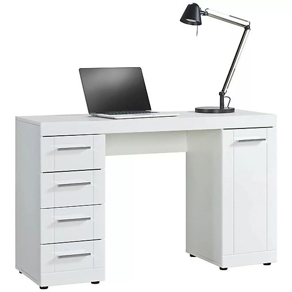 Schreibtisch Atlanta weiß weiß Hochglanz B/H/T: ca. 120x75x40 cm günstig online kaufen