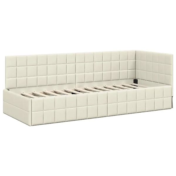 vidaXL Eckbettgestell mit Kopfteil Creme 80 x 200 cm Stoff 42016375 günstig online kaufen