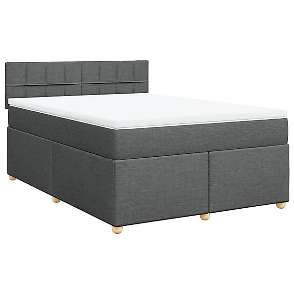 vidaXL Boxspringbett mit Matratze Dunkelgrau 160x200 cm Stoff 3289032 günstig online kaufen