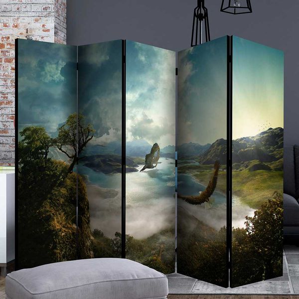 Fotoprint Raumtrenner aus Leinwand & Fichtenholz Landschafts Motiv günstig online kaufen