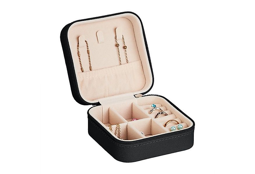 relaxdays Schmuckkasten Schmuckkästchen für Reisen, schwarz günstig online kaufen