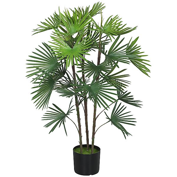 HOMCOM Künstliche Palme 90 cm mit 24 Blättern für Innenräume mit Ø16,5x13,5 günstig online kaufen