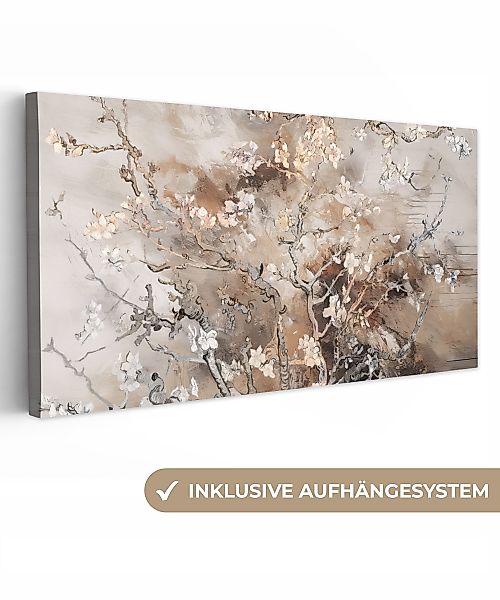 OneMillionCanvasses® Leinwandbild Panorama Mandelblüte - Kunst günstig online kaufen