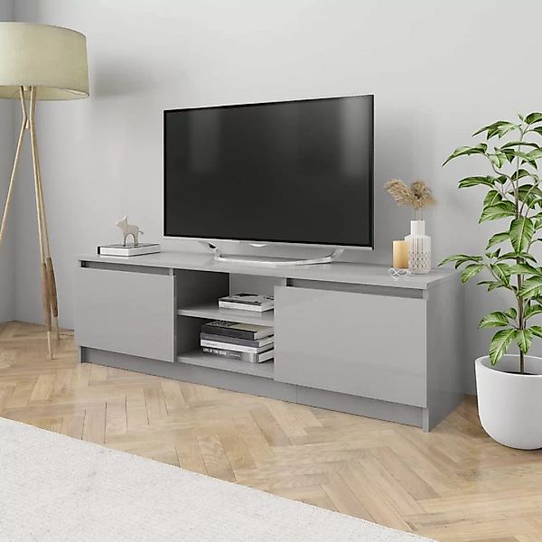 Tv-schrank Hochglanz-grau 120×30×35,5 Cm Spanplatte günstig online kaufen