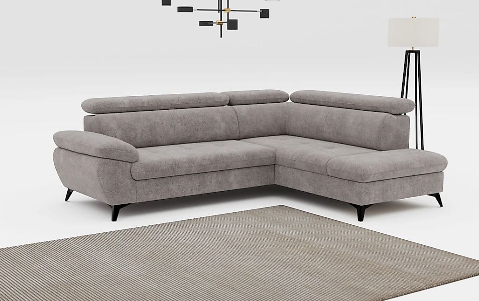 COTTA Ecksofa "Hudson L-Form, B: 256 cm" mit Kopfteilverstellung, optional günstig online kaufen