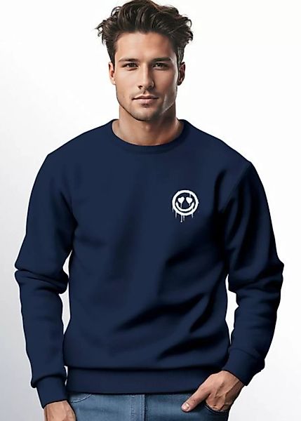 Neverless Sweatshirt Sweatshirt Herren Motiv Drip Face Drippy Smile Herz-Au günstig online kaufen