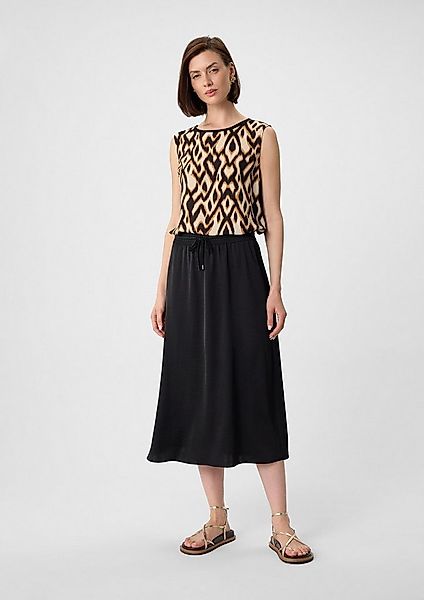 comma Midirock Rock Midi-Rock aus Satin mit Elastikbund günstig online kaufen