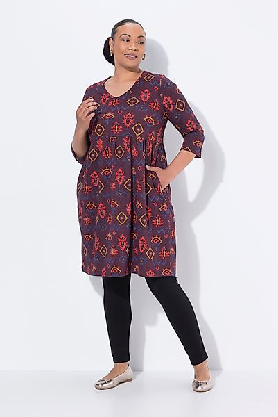 Ulla Popken Jerseykleid Longshirt A-Linie V-Ausschnitt günstig online kaufen