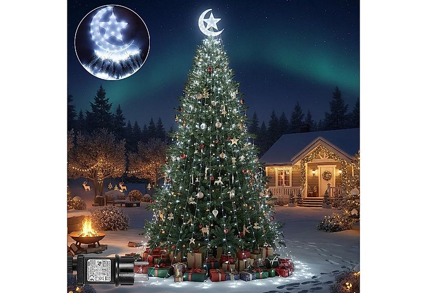 LMaxhome LED-Lichterkette Wasserfall Weihnachtsbaum Beleuchtung Stern Außen günstig online kaufen