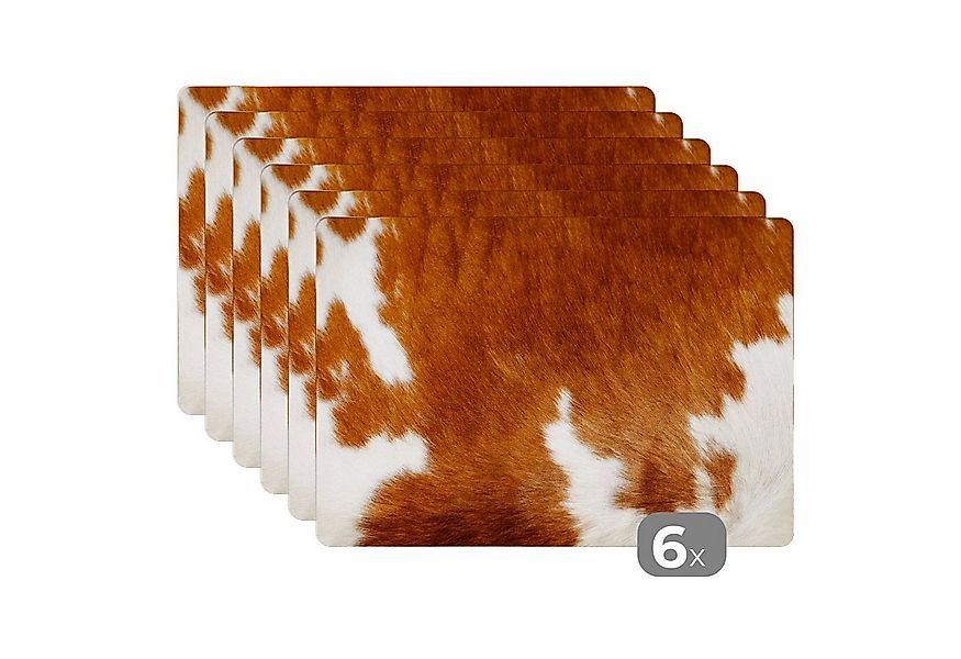 MuchoWow Platzset Eine melierte Kuhhaut, (6-St), Platzsets, Tischset, Abwas günstig online kaufen