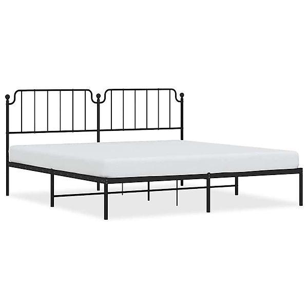 vidaXL Bettgestell mit Kopfteil Metall Schwarz 193x203 cm 373893 günstig online kaufen