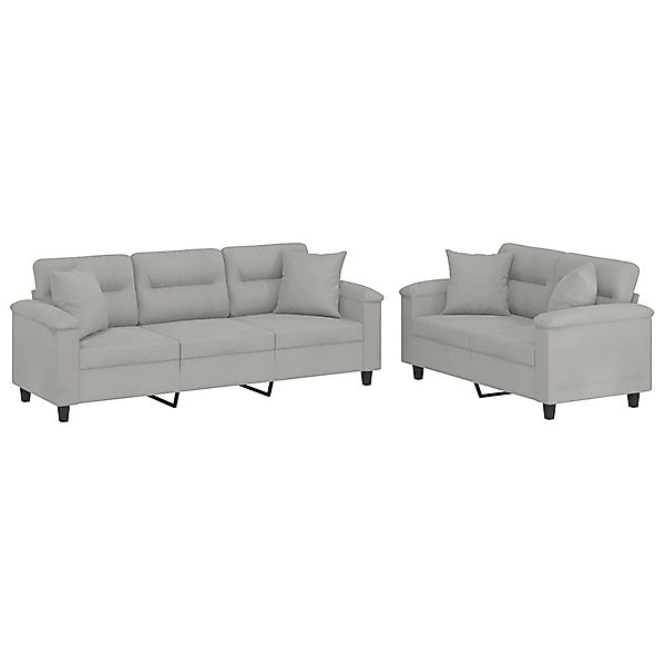 vidaXL Sofa 2-tlg. Sofagarnitur mit Kissen günstig online kaufen