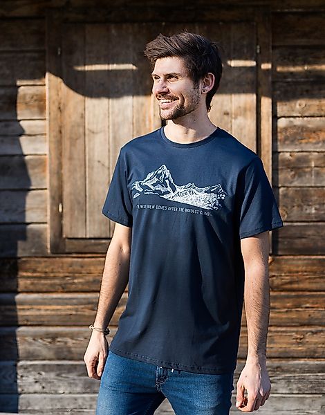 Bio T-shirt Gustav "Climb Navy" günstig online kaufen