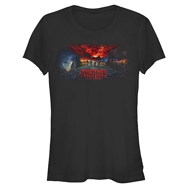 Netflix - Stranger Things - Gruppe Stranger Tryptych - Frauen T-Shirt günstig online kaufen