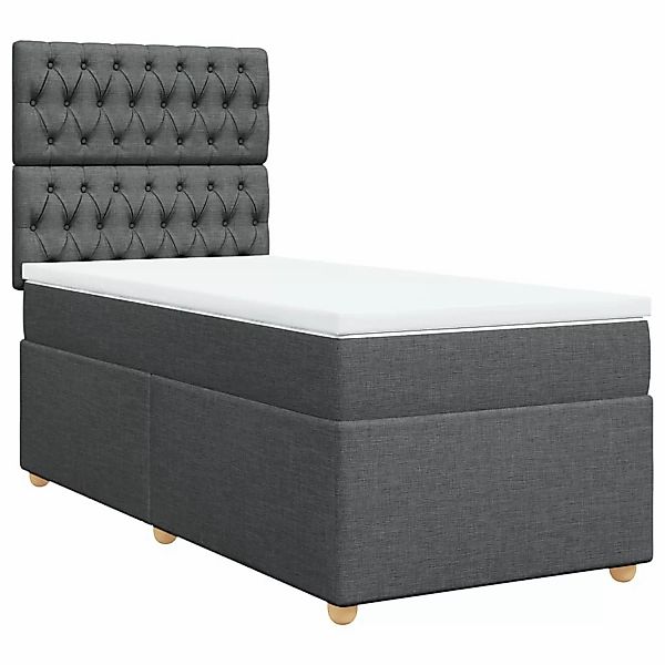 vidaXL Boxspringbett mit Matratze Dunkelgrau 90x200 cm Stoff2101713 günstig online kaufen
