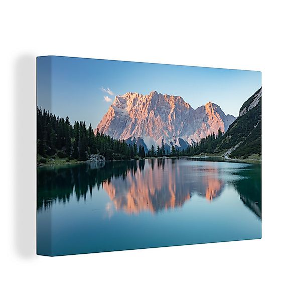 OneMillionCanvasses® Leinwandbild Die Zugspitze spiegelt sich günstig online kaufen