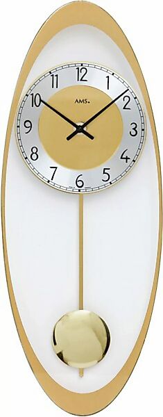 AMS Pendelwanduhr »W7417«, Quarzuhr,Glasgehäuse,Esszimmer,Wohnzimmer,Made i günstig online kaufen