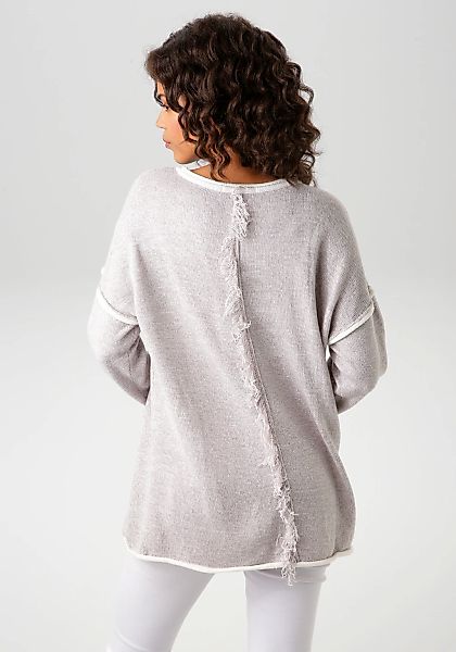 Aniston CASUAL Strickpullover, mit Fransen im Rücken günstig online kaufen