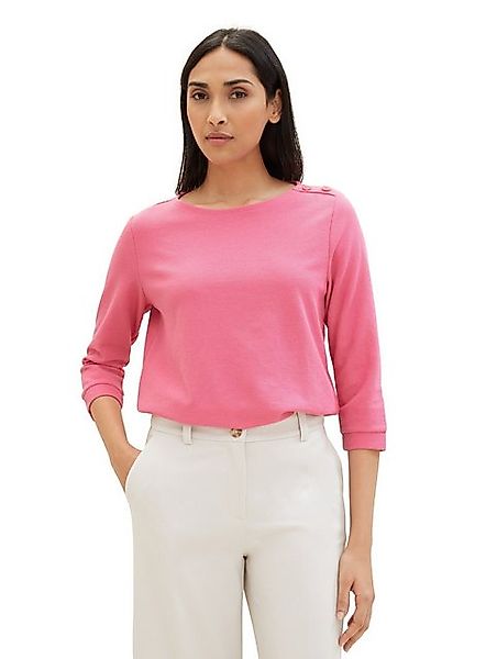 TOM TAILOR T-Shirt Lässiges mit 3/4 Ärmeln 3/4 Arm Shirt mit Bio-Baumwolle günstig online kaufen