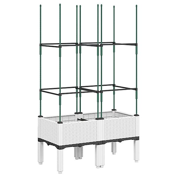 vidaXL Pflanzkübel mit Rankgitter Weiß 80x40x142,5 cm PP 367954 günstig online kaufen