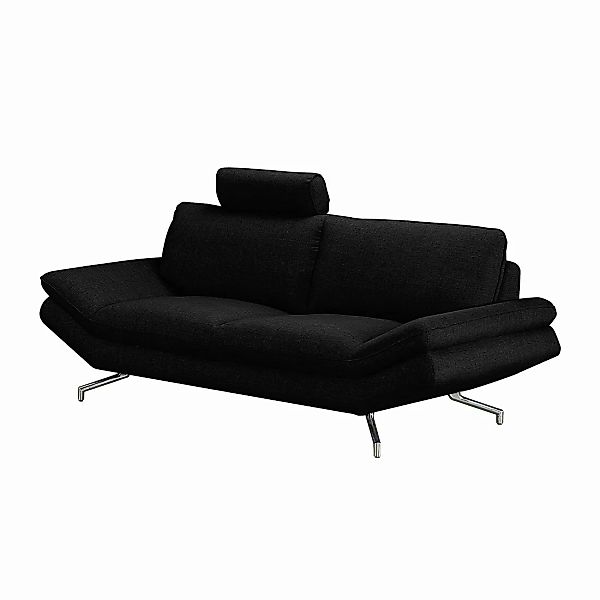 home24 loftscape Sofa Sharon 3-Sitzer Schwarz Webstoff 231x83x95 cm (BxHxT) günstig online kaufen