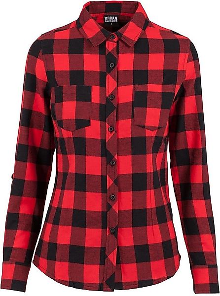 URBAN CLASSICS Outdoorhemd Damen Turnup Checked Flanell Shirt Bluse günstig online kaufen