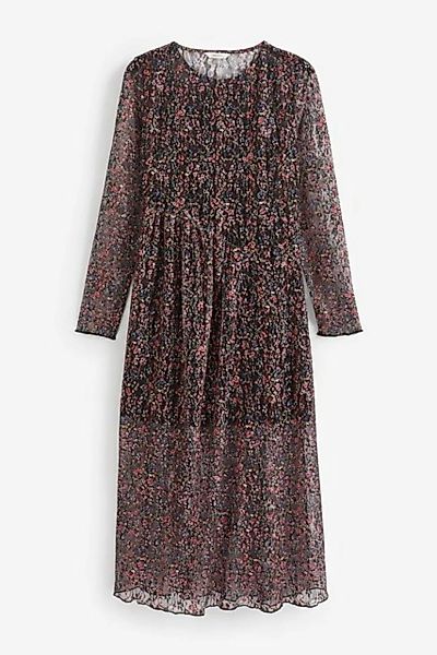 Next Tüllkleid Langärmeliges Kleid aus Mesh mit Blumen-Print (1-tlg) günstig online kaufen