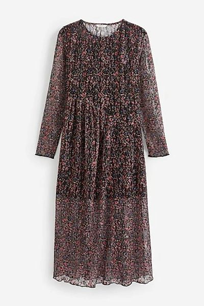 Next Tüllkleid Langärmeliges Kleid aus Mesh mit Blumen-Print (1-tlg) günstig online kaufen