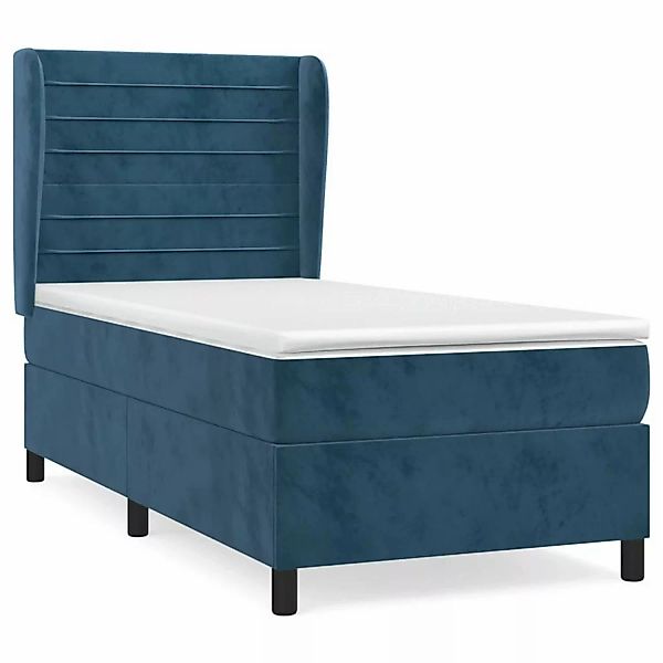 vidaXL Boxspringbett mit Matratze Dunkelblau 100x200 cm Samt1387793 günstig online kaufen