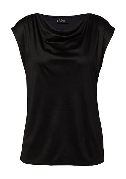 s.Oliver Kurzarmshirt T-Shirt Ärmelloses Shirt aus Viskose mit Wasserfall-A günstig online kaufen