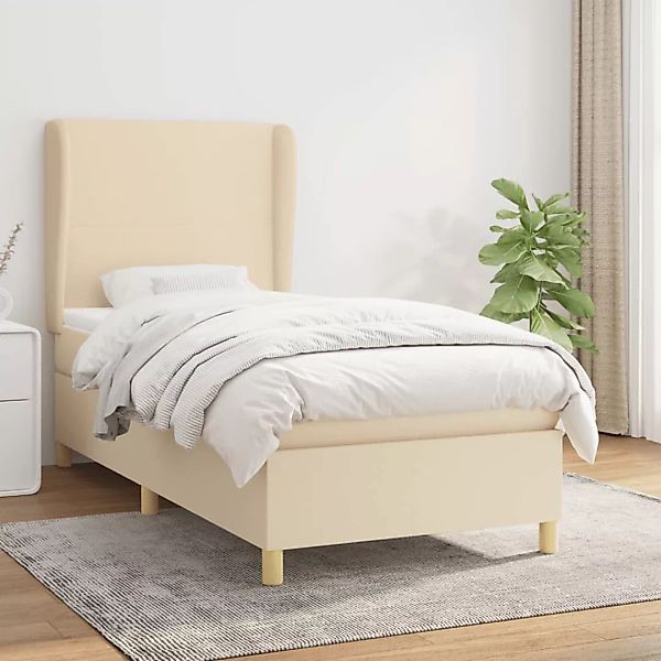 vidaXL Boxspringbett mit Matratze Creme 80x200 cm Stoff1393475 günstig online kaufen